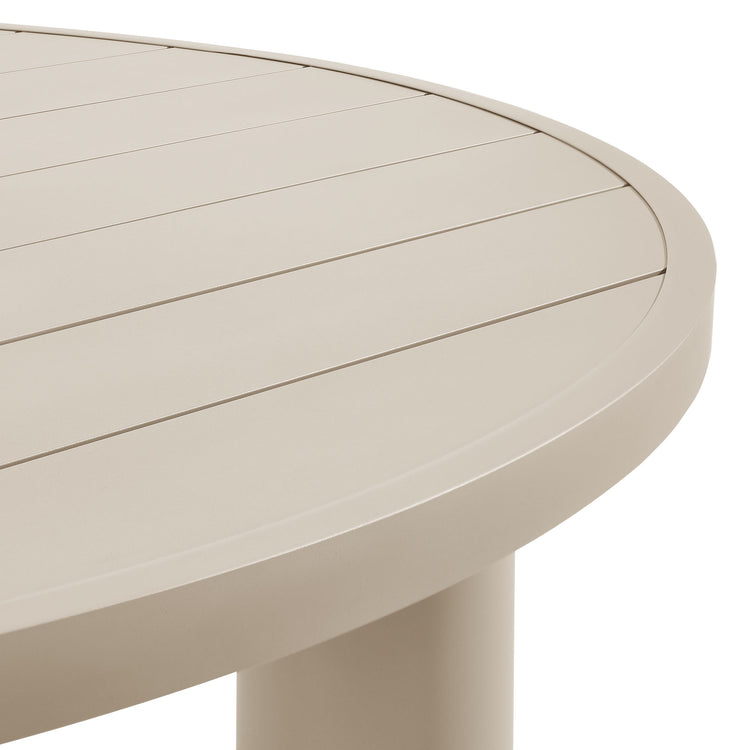 Nautica Outdoor Patio 60" Round Aluminum Dining Table - Taupe
