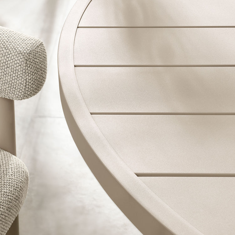 Nautica Outdoor Patio 60" Round Aluminum Dining Table - Taupe