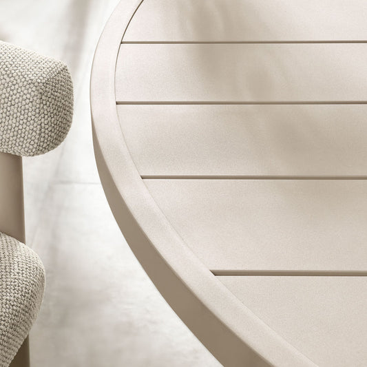 Nautica Outdoor Patio 60" Round Aluminum Dining Table - Taupe