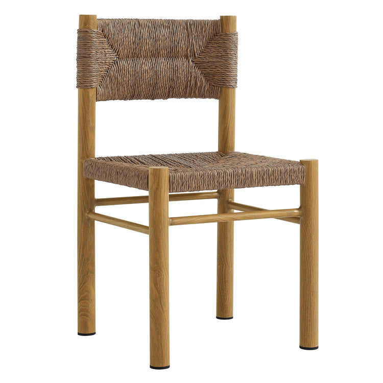 Parkland 7-Piece Rectangular Outdoor Patio Rattan and Aluminum Dining Table and Chairs Set - Natural