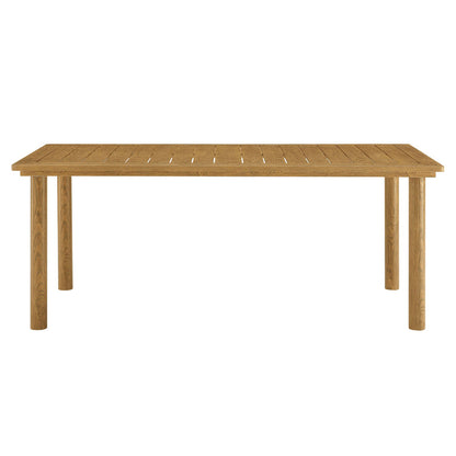 Parkland 7-Piece Rectangular Outdoor Patio Rattan and Aluminum Dining Table and Chairs Set - Natural