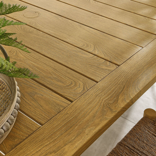 Parkland 76" Outdoor Patio Aluminum Dining Table - Natural