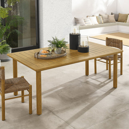 Parkland 76" Outdoor Patio Aluminum Dining Table - Natural