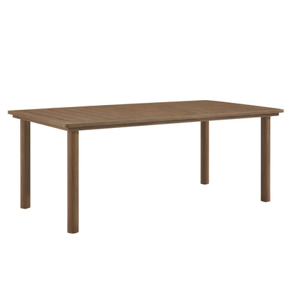Parkland 76" Outdoor Patio Aluminum Dining Table - Walnut