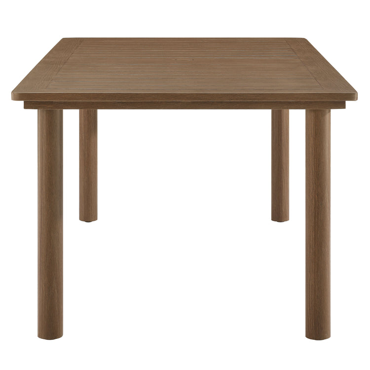 Parkland 76" Outdoor Patio Aluminum Dining Table - Walnut