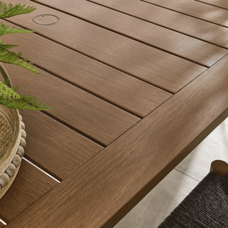 Parkland 76" Outdoor Patio Aluminum Dining Table - Walnut