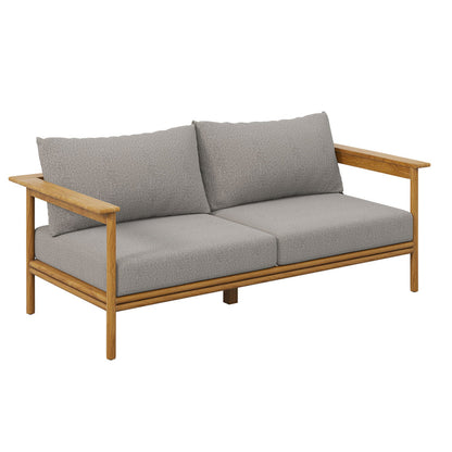 Wren Outdoor Patio Teak Wood Sofa - Natural Driftwood