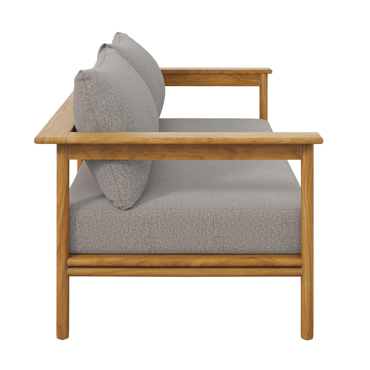 Wren Outdoor Patio Teak Wood Sofa - Natural Driftwood