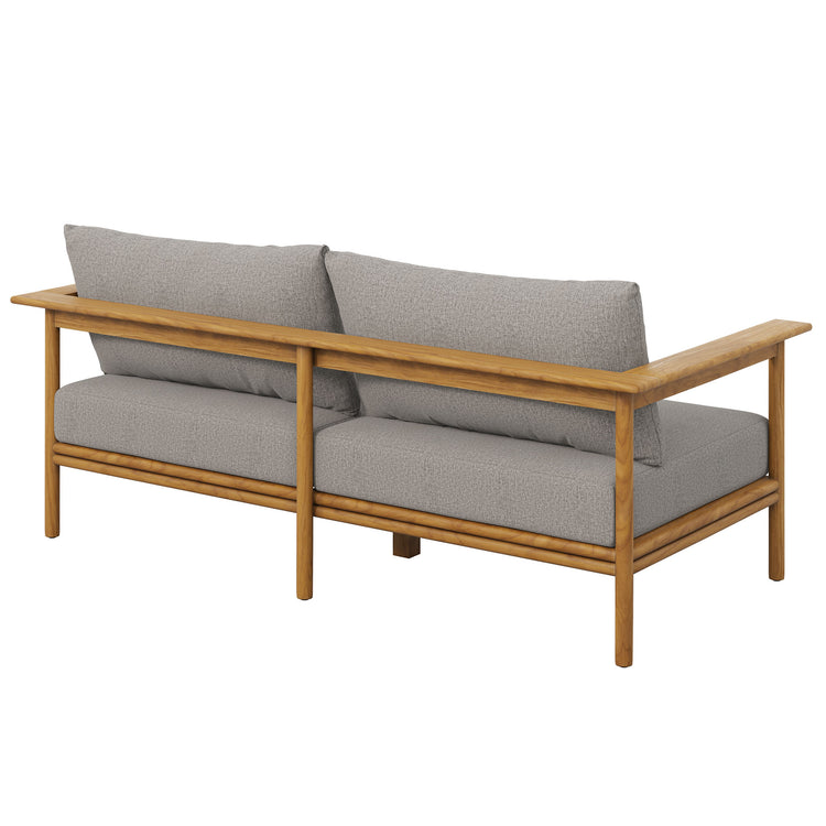 Wren Outdoor Patio Teak Wood Sofa - Natural Driftwood