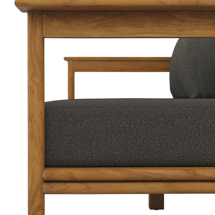 Wren Outdoor Patio Teak Wood Sofa - Natural Flint Gray