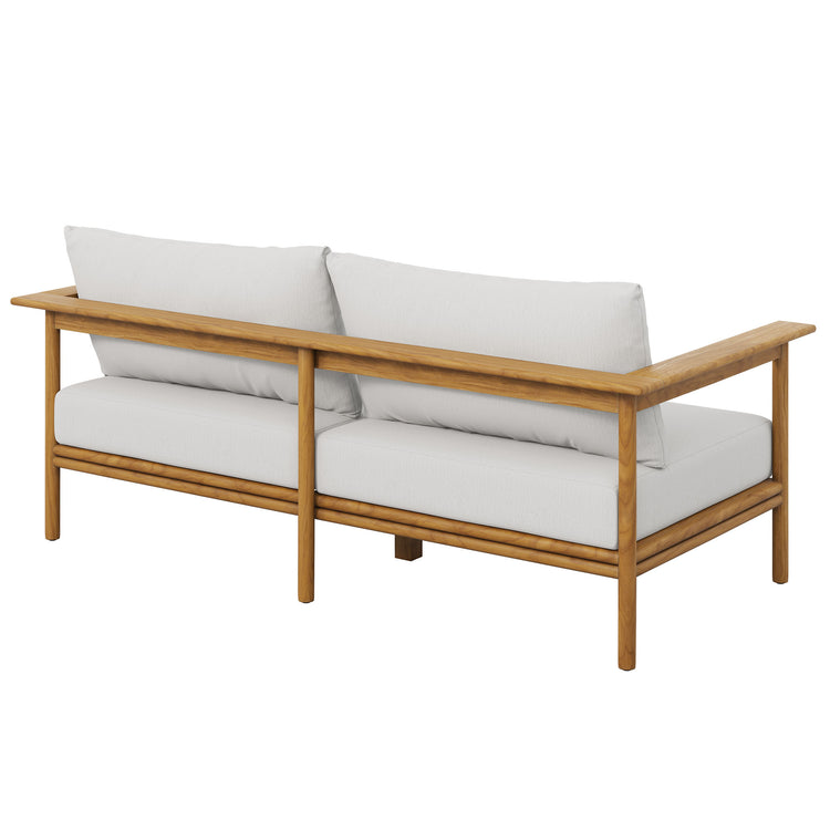 Wren Outdoor Patio Teak Wood Sofa - Natural Sail