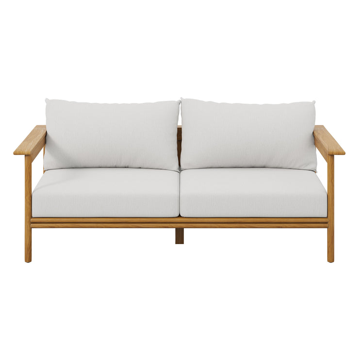 Wren Outdoor Patio Teak Wood Sofa - Natural Sail