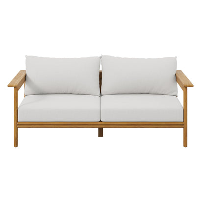 Wren Outdoor Patio Teak Wood Sofa - Natural Sail