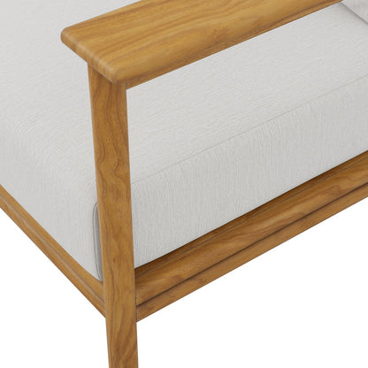 Wren Outdoor Patio Teak Wood Sofa - Natural Sail