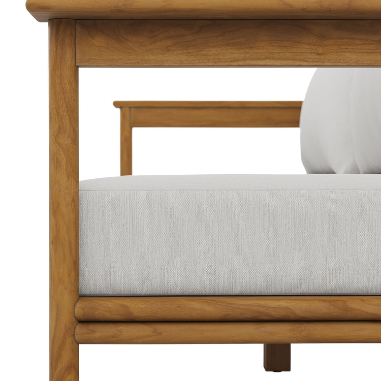Wren Outdoor Patio Teak Wood Sofa - Natural Sail