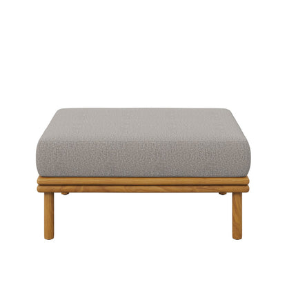 Wren Outdoor Patio Teak Wood Ottoman - Natural Driftwood