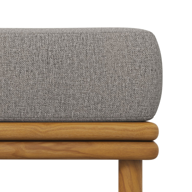 Wren Outdoor Patio Teak Wood Ottoman - Natural Driftwood