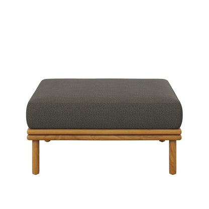 Wren Outdoor Patio Teak Wood Ottoman - Natural Flint Gray