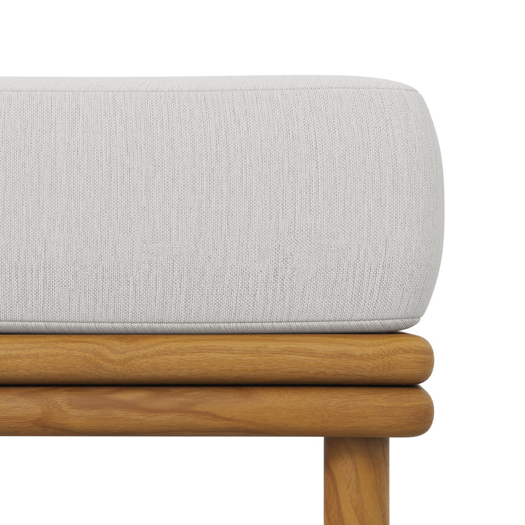 Wren Outdoor Patio Teak Wood Ottoman - Natural Sail