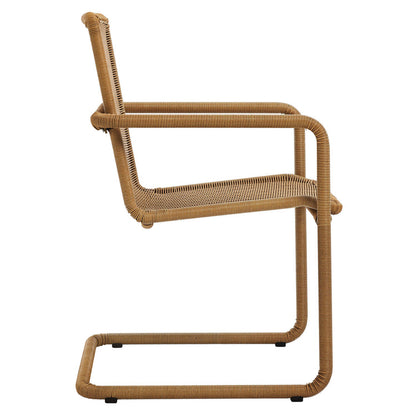 Abacus Outdoor Patio Wicker Dining Chairs Set of 2 - Natural