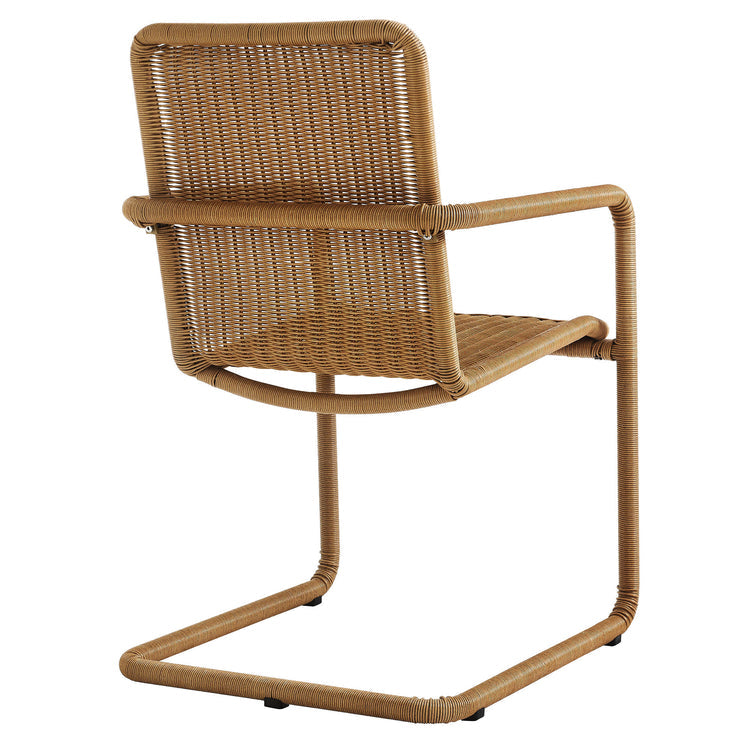 Abacus Outdoor Patio Wicker Dining Chairs Set of 2 - Natural