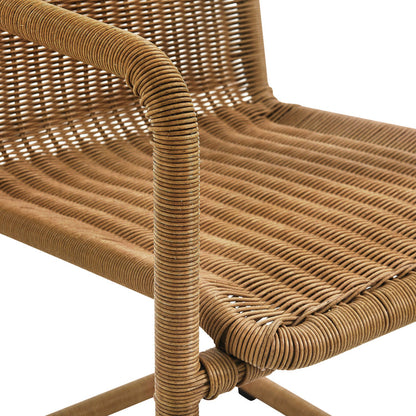 Abacus Outdoor Patio Wicker Dining Chairs Set of 2 - Natural