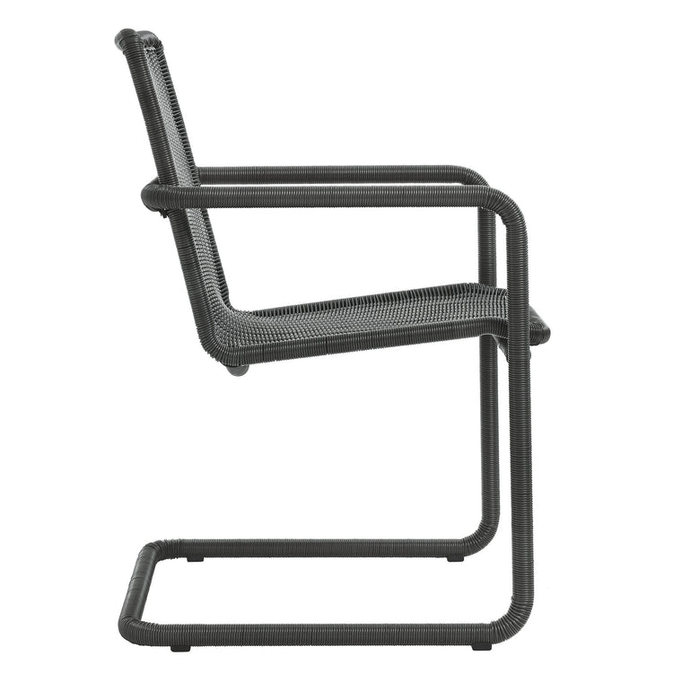 Abacus Outdoor Patio Wicker Dining Chairs Set of 2 - Slate