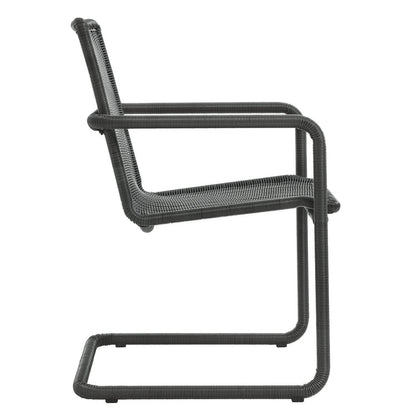 Abacus Outdoor Patio Wicker Dining Chairs Set of 2 - Slate