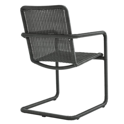 Abacus Outdoor Patio Wicker Dining Chairs Set of 2 - Slate