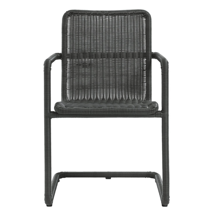 Abacus Outdoor Patio Wicker Dining Chairs Set of 2 - Slate