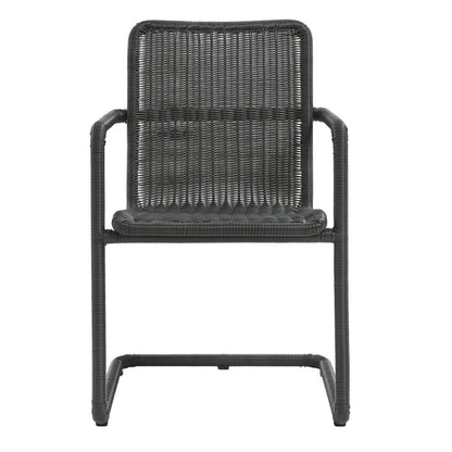 Abacus Outdoor Patio Wicker Dining Chairs Set of 2 - Slate