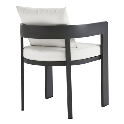 Tahoe 5-Piece Outdoor Patio Aluminum Dining Set - Gray White