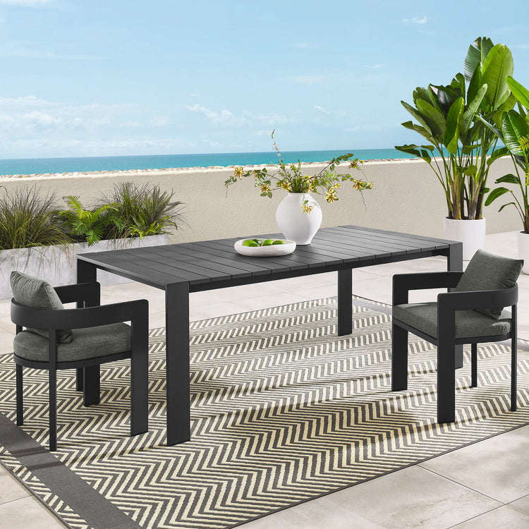 Tahoe Rectangular Outdoor Patio Aluminum Dining Table - Default Title