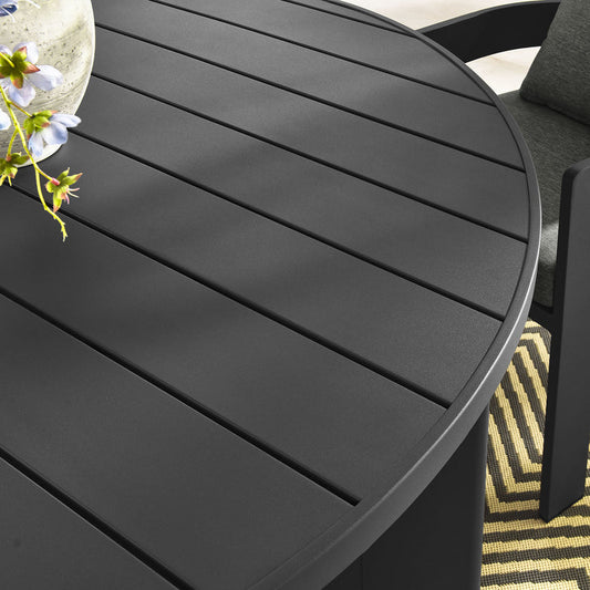 Tahoe Round Outdoor Patio Aluminum Dining Table - Default Title