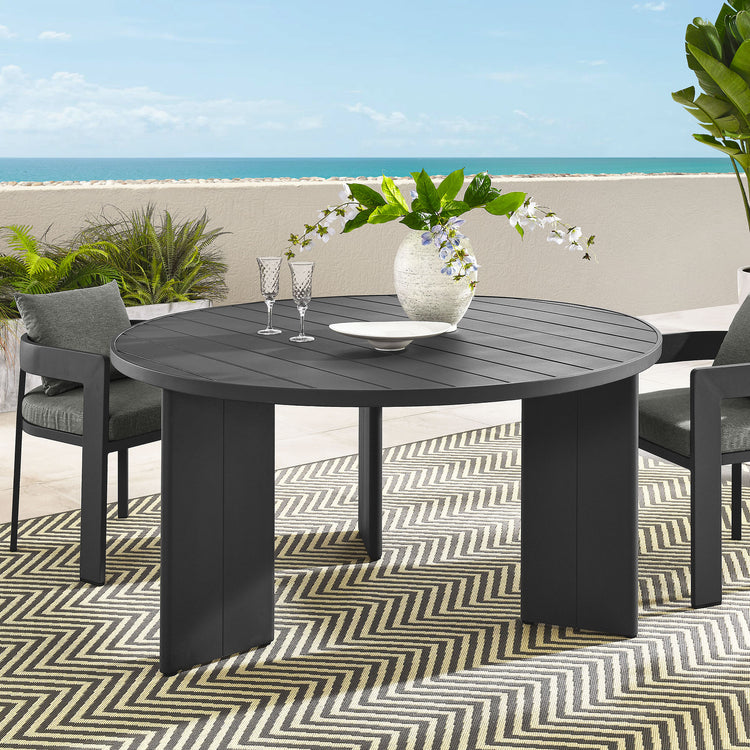 Tahoe Round Outdoor Patio Aluminum Dining Table - Default Title