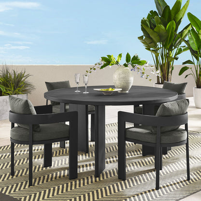 Tahoe 5-Piece Outdoor Patio Aluminum Dining Set - Gray Charcoal