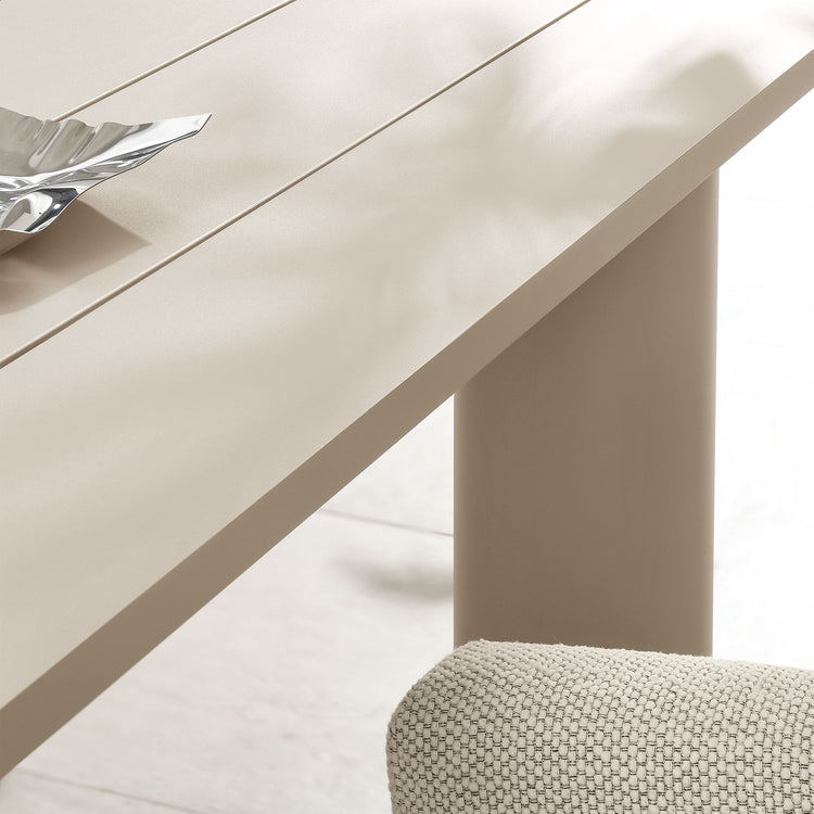 Nautica 7-Piece Rectangular Outdoor Patio Aluminum Dining Table and Chairs Set - Ivory Taupe