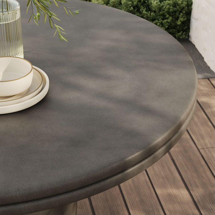 Brion 48" Indoor - Outdoor Patio Concrete Round Dining Table - Gray