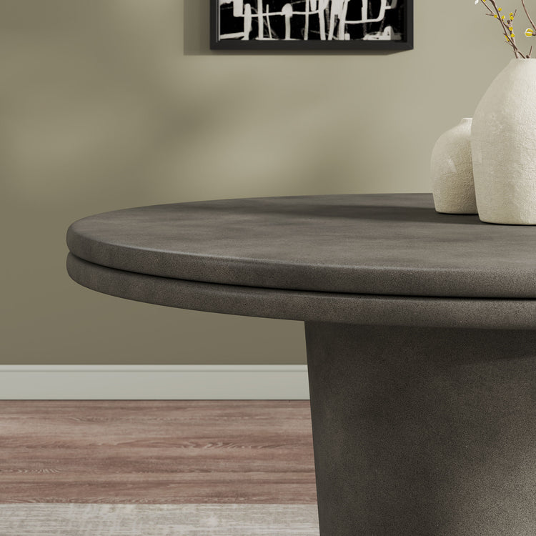 Brion 48" Indoor - Outdoor Patio Concrete Round Dining Table - Gray
