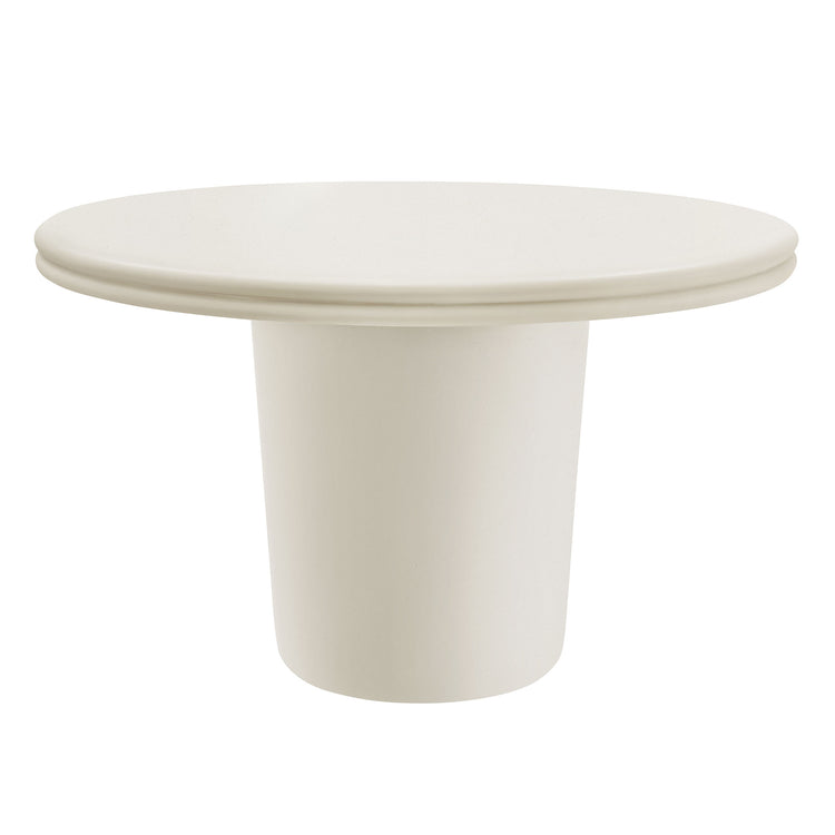 Brion 48" Indoor - Outdoor Patio Concrete Round Dining Table - White