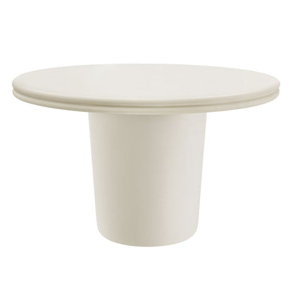Brion 48" Indoor - Outdoor Patio Concrete Round Dining Table - White