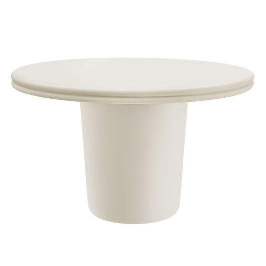 Brion 48" Indoor - Outdoor Patio Concrete Round Dining Table - White