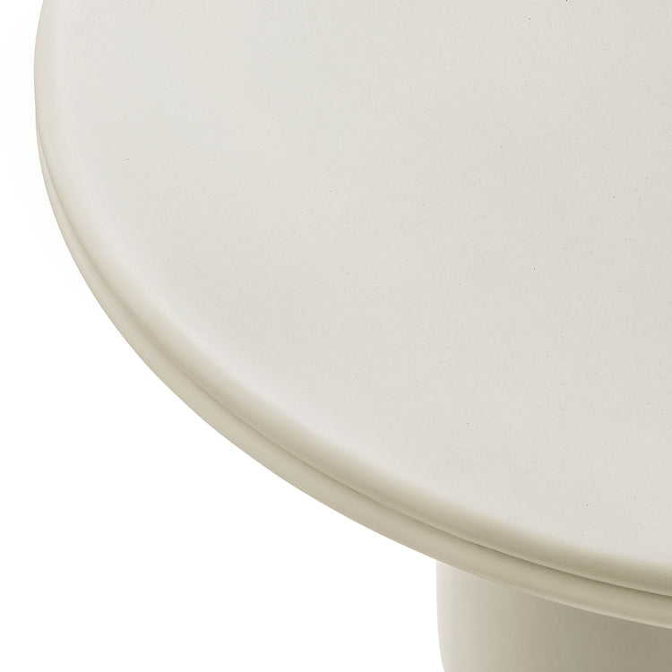 Brion 48" Indoor - Outdoor Patio Concrete Round Dining Table - White