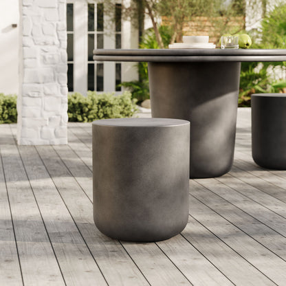 Brion Indoor - Outdoor Patio Concrete Stool - Gray