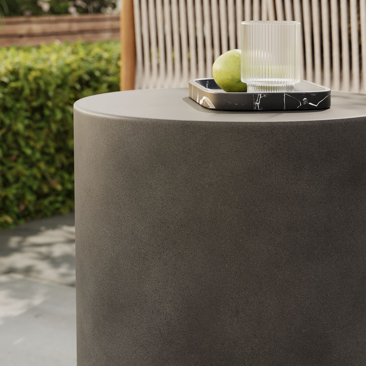 Brion Indoor - Outdoor Patio Concrete Stool - Gray