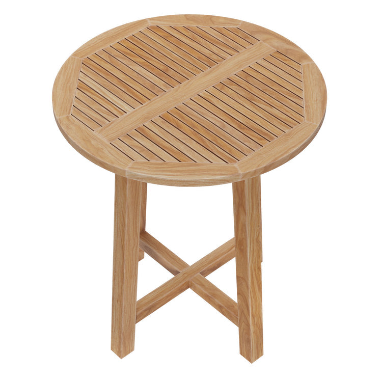 Wellspring 3-Piece Outdoor Patio Teak Wood Bar Set - Light Gray Greige