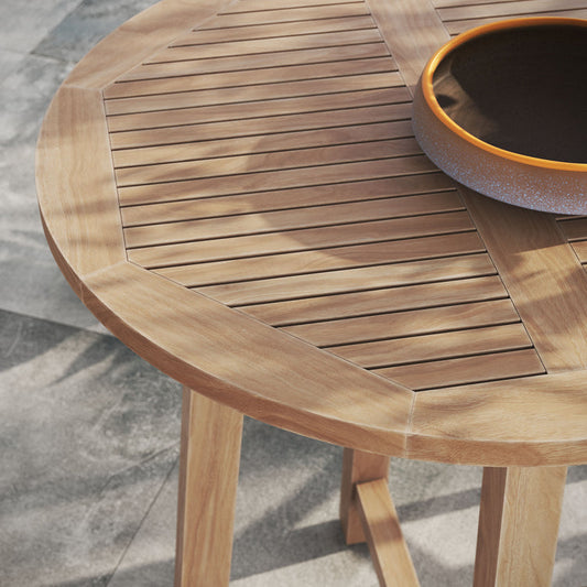 Wellspring 36" Outdoor Patio Teak Wood Bar Table - Default Title