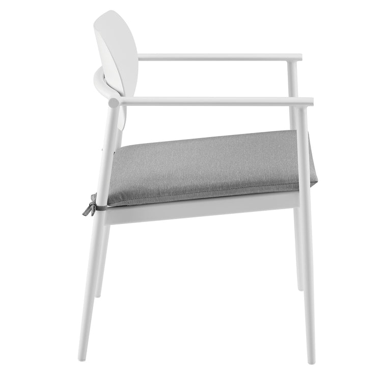 Aeris Stackable Outdoor Patio Aluminum Dining Armchair Set of 2 - White