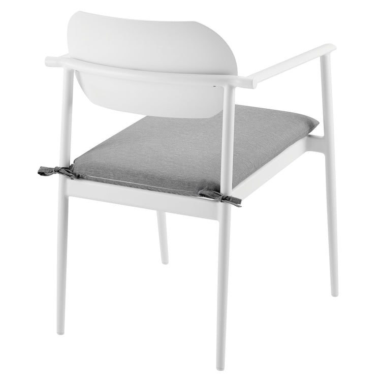 Aeris Stackable Outdoor Patio Aluminum Dining Armchair Set of 2 - White