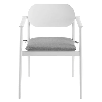Aeris Stackable Outdoor Patio Aluminum Dining Armchair Set of 2 - White